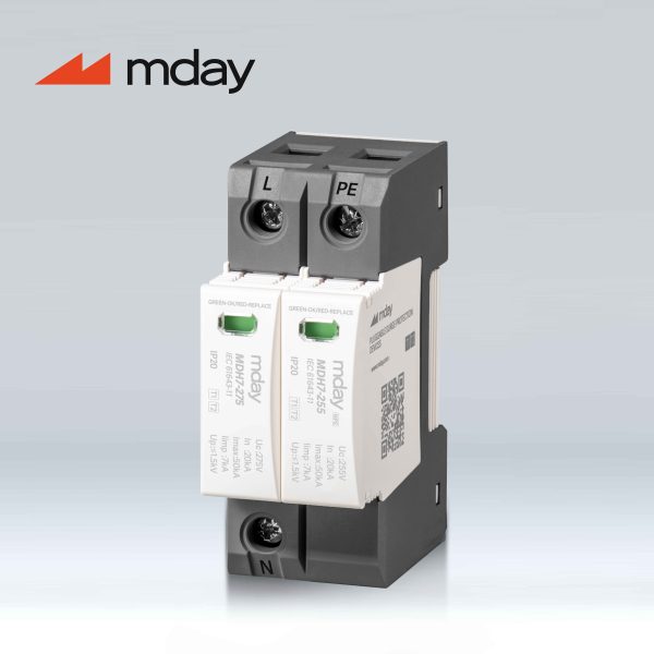سرج ارستر 50 کیلوآمپر، 320 ولت، 2 پل، برند Mday، مدل MDH7-AC-1P+NPE - تصویر 4