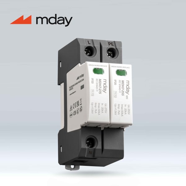 سرج ارستر 50 کیلوآمپر، 320 ولت، 2 پل، برند Mday، مدل MDH7-AC-1P+NPE - تصویر 3