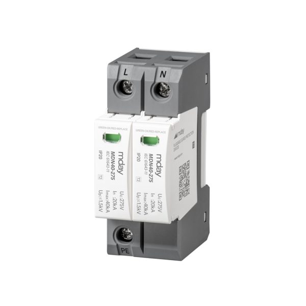 سرج ارستر 40 کیلوآمپر، 320 ولت، 2 پل، برند Mday، مدل MDN40-AC-2P - تصویر 4