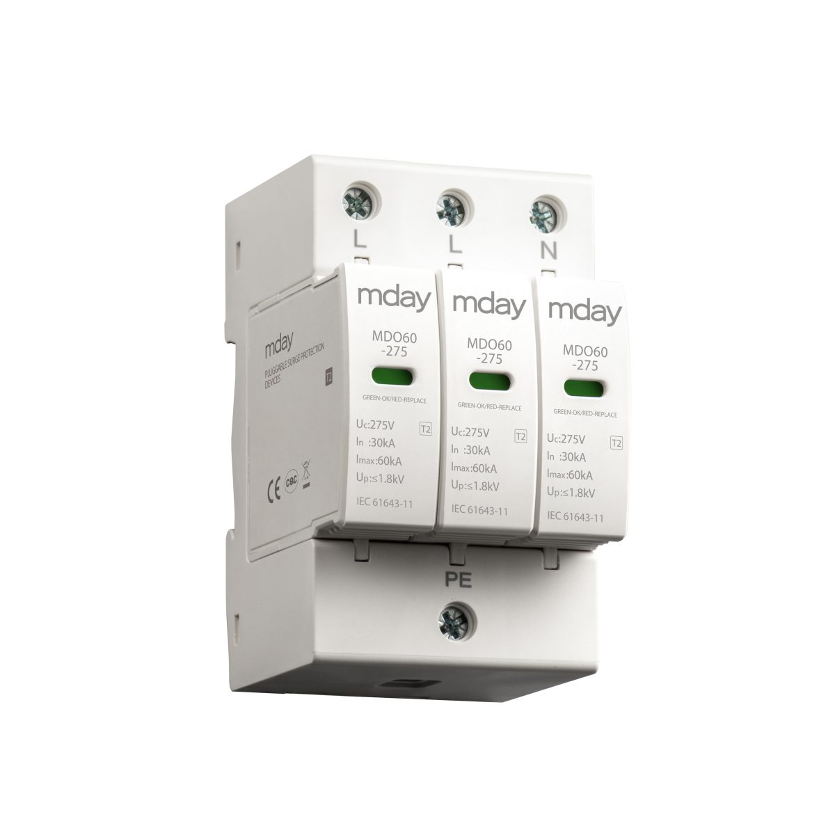 سرج ارستر 60 کیلوآمپر، 440 ولت، 3 پل، برند Mday، مدل MDO60-AC-3P - تصویر 4