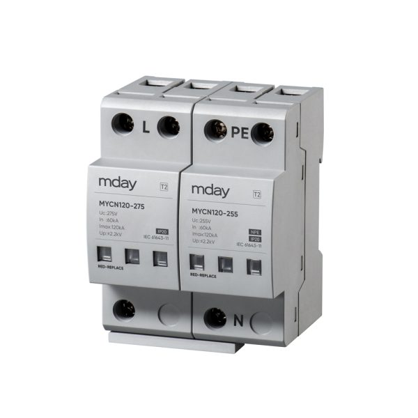 سرج ارستر 120 کیلوآمپر، 320 ولت، 2 پل، برند Mday، مدل MYCN120-AC-1P+NPE - تصویر 4