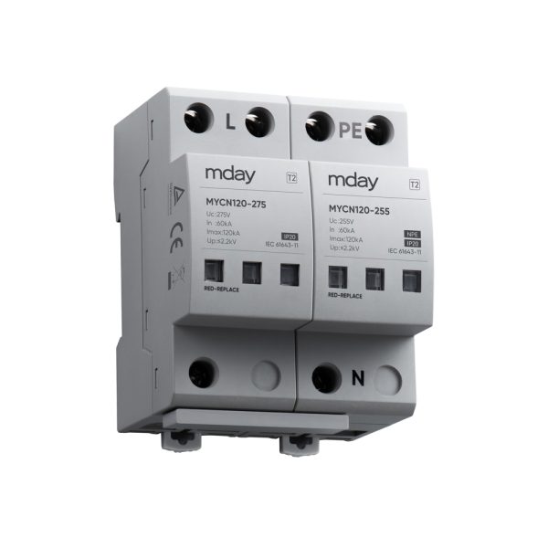 سرج ارستر 120 کیلوآمپر، 320 ولت، 2 پل، برند Mday، مدل MYCN120-AC-1P+NPE - تصویر 3